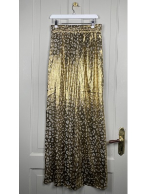 Zara str. M <br/> guld bukser med mønster
