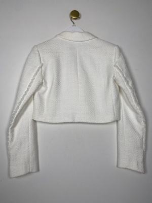 Zara str. S <br/> hvid kort blazer