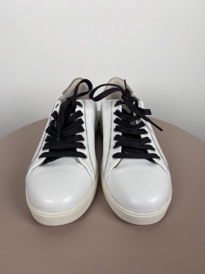 Blackstone str. 40 <br/> hvide sneakers med glimmer hæl