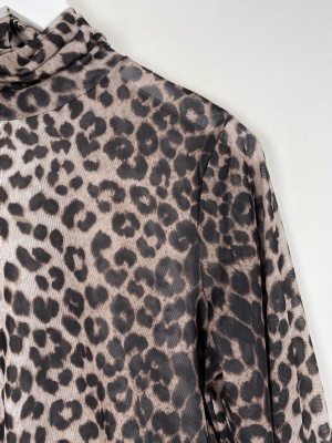 Culture str. M <br/> mesh bluse i leopard