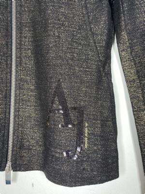 Armani Jeans str. 40 <br/> glimmer bluse med lynlås