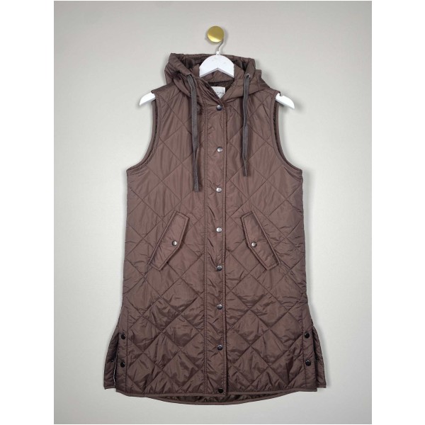 Globalfunk str. S <br/>lang brun vest