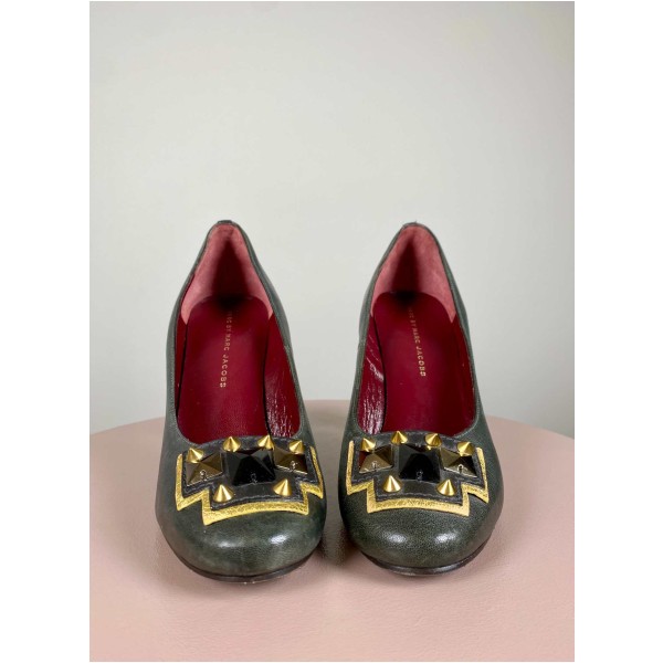 Marc Jacobs str. 39<br/> mørke pumps med nitter og sten - Image 6