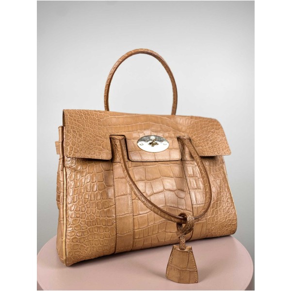 Mulberry <br/> beige croco bayswater