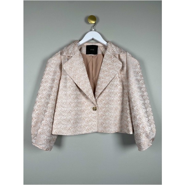 YAS str. M <br/> kort blazer med blomstermønster