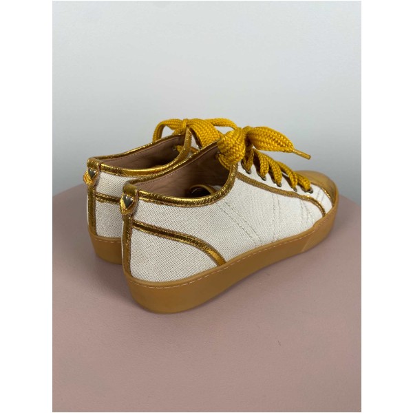 Twinset str. 37 <br/> sneakers med "guld"detaljer - Image 4