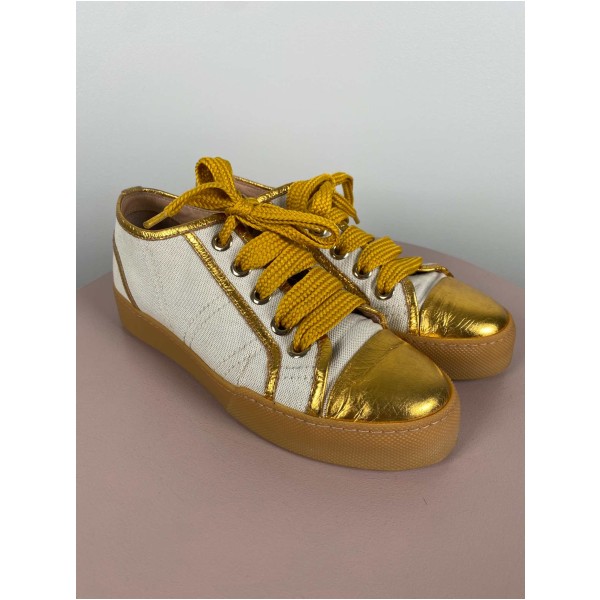 Twinset str. 37 <br/> sneakers med "guld"detaljer - Image 3