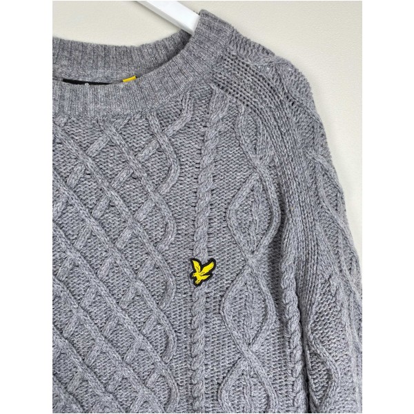 Lyle Scott str. XL <br/>grå strik - Image 2