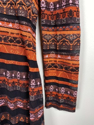 Missoni Str. 46 <br/> Kjole, glimmer orange/sort/grøn.