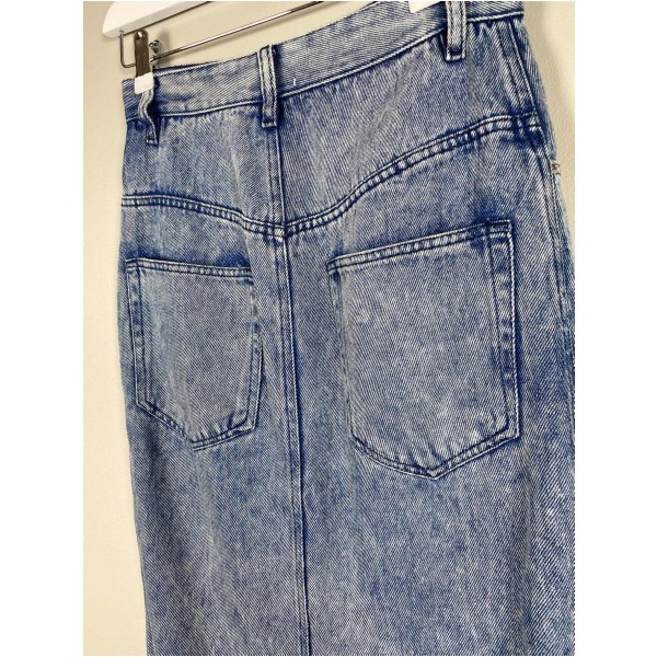 Isabel Marant str. 34 <br/> denim nederdel med slids foran - Image 4