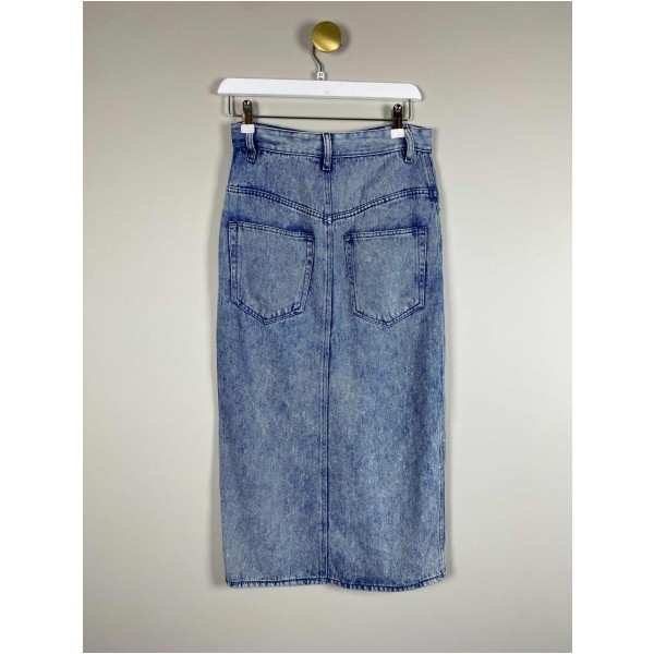 Isabel Marant str. 34 <br/> denim nederdel med slids foran - Image 3