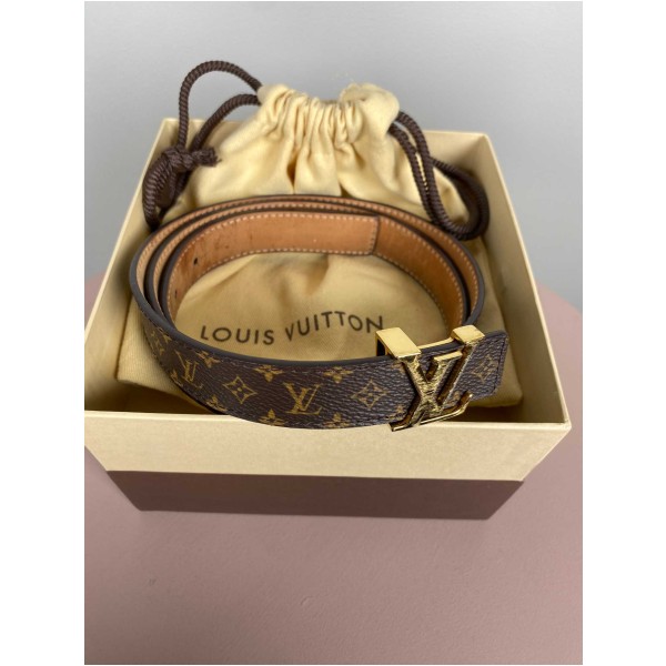 Louis Vuitton <br/> logobælte med guldspænde 95cm