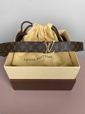 Louis Vuitton <br/> logobælte med guldspænde 95cm