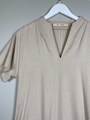 Rue de Femme str. XS <br/> lang beige kjole