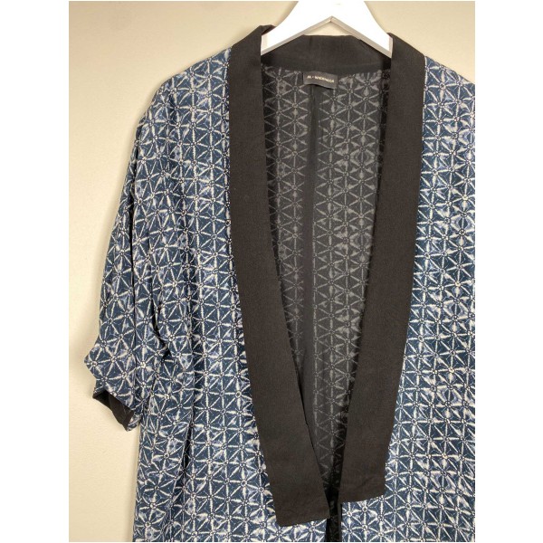 M. Wiesneck str. S <br/> blåmønstret kimono - Image 4