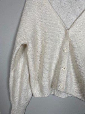 Mos Mosh str. M <br/> hvid cardigan