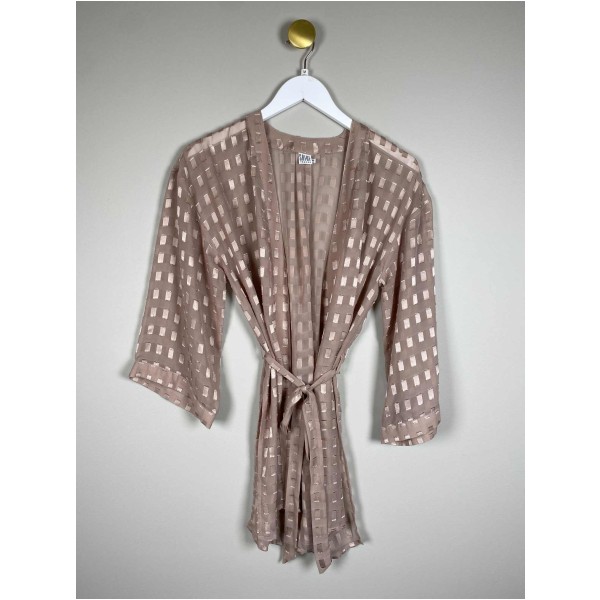 Saint Tropez Str. M <br/>  Kort kimono, nude.