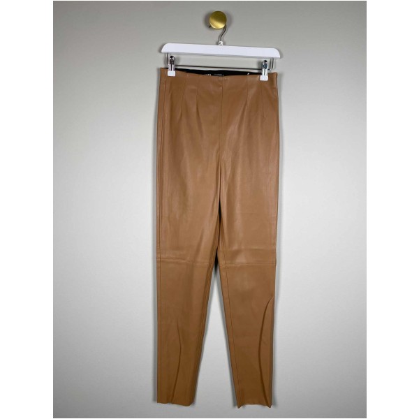 Zara Str. M <br/> PU Leggings, camel.