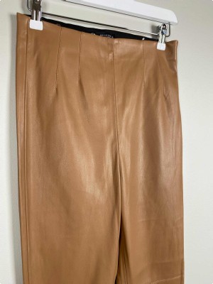 Zara Str. M <br/> PU Leggings, camel.