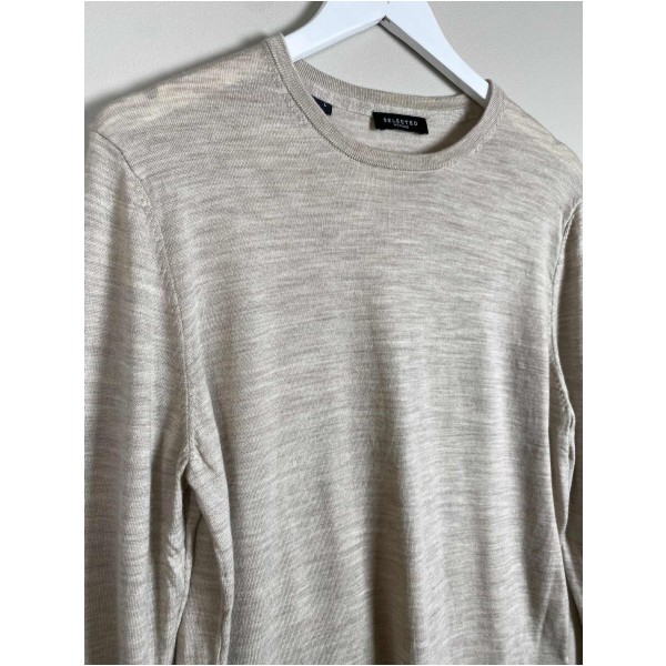 Selected Homme Str. L <br/> Strik, lys beige. - Image 2