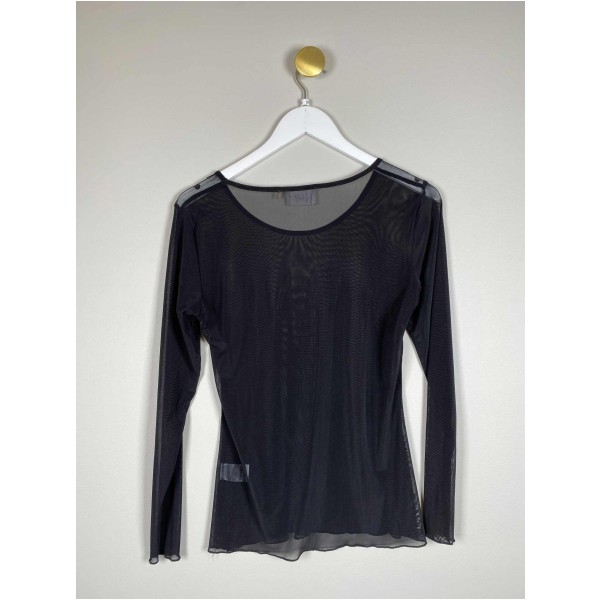 Isay str. M <br/> sort mesh bluse - Image 3