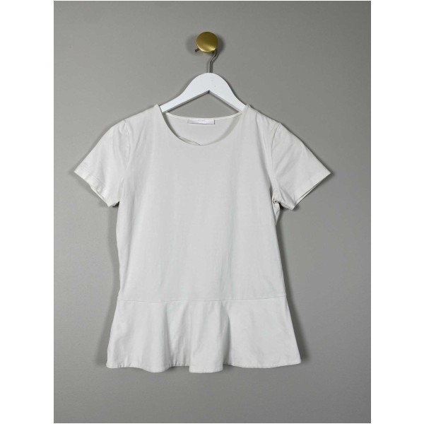 Hugo Boss str. 36 <br/> hvid t-shirt m. detalje