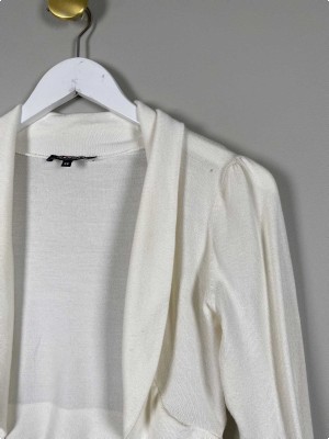 Morgan str. XS <br/> hvid kort cardigan