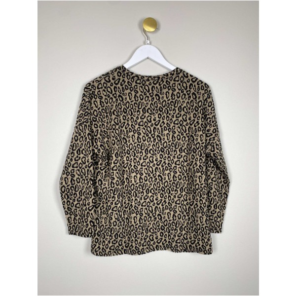 New Collection str. M <br/> strik med leopardmønster - Image 3