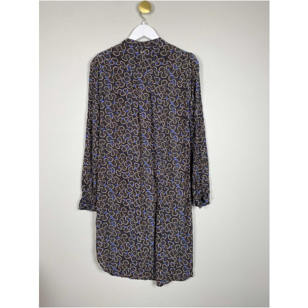 Julie Fagerholt Str. 36 <br/> Kjole, sort/blå/beige. - Image 2