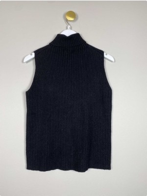 Alexandre Laurent Str. S/M <br/> Rib vest, sort.