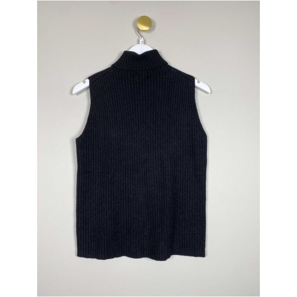 Alexandre Laurent Str. S/M <br/> Rib vest, sort. - Image 2