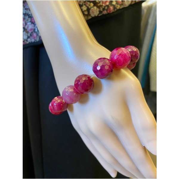 Smykkesæt <br/> halskæde og armbånd, rød/pink - Image 4