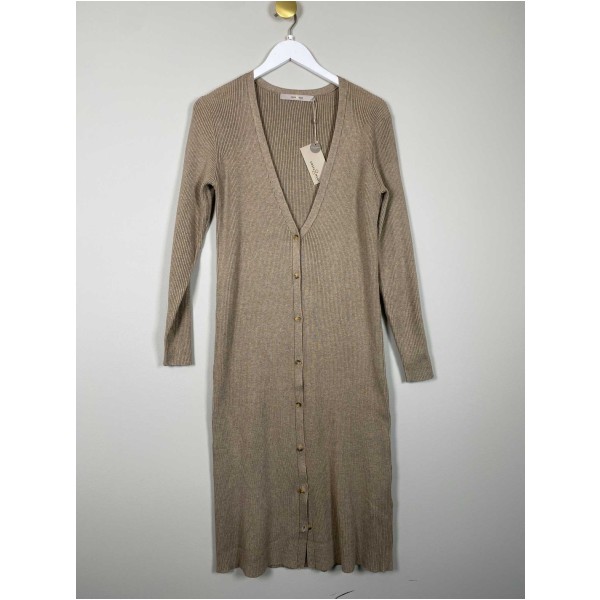 CostaMani str. S <br/> lang cardigan, sand