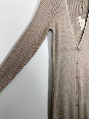 CostaMani str. S <br/> lang cardigan, sand