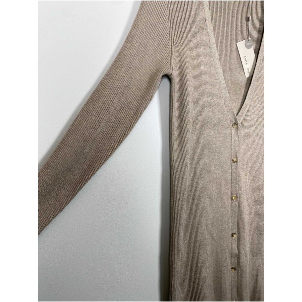 CostaMani str. S <br/> lang cardigan, sand - Image 2