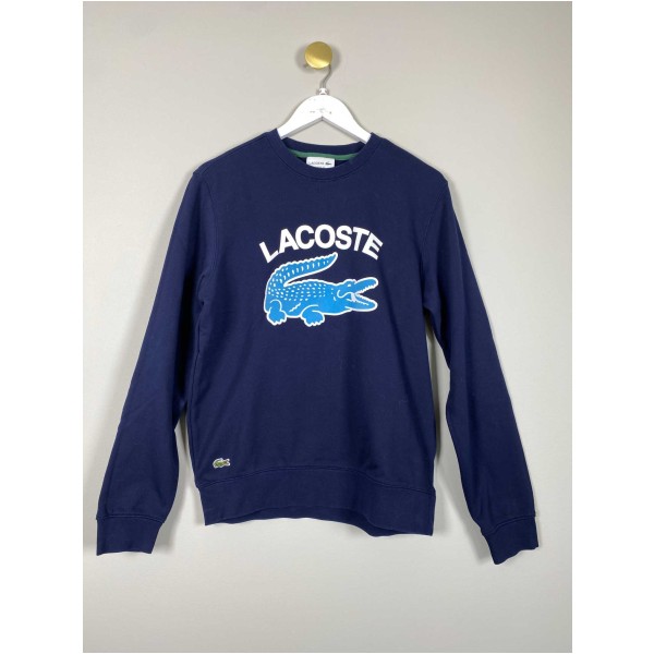 Lacoste str. M <br/> mørkeblå sweatshirt