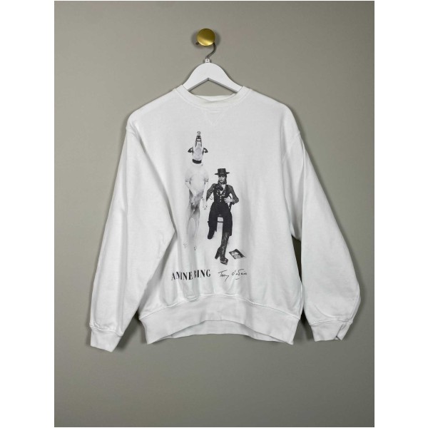 Anine Bing str. S <br/> hvid sweatshirt med print