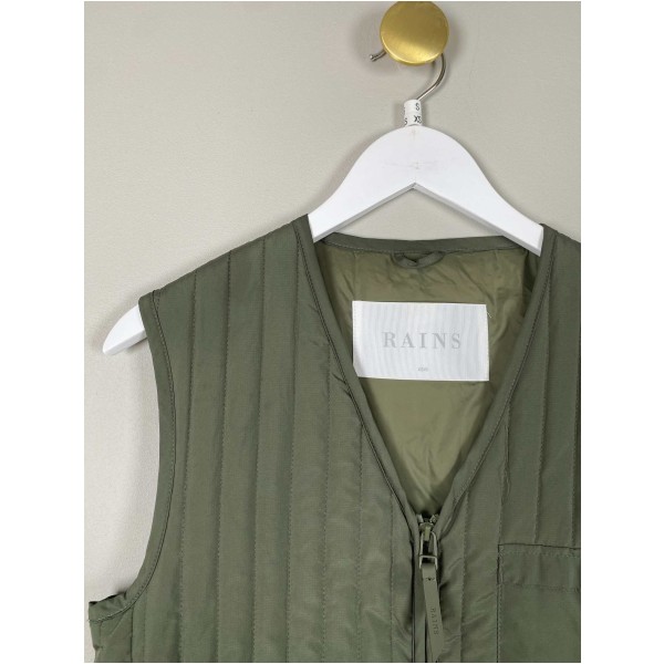 Rains str. XS/S <br/> grøn vest - Image 2