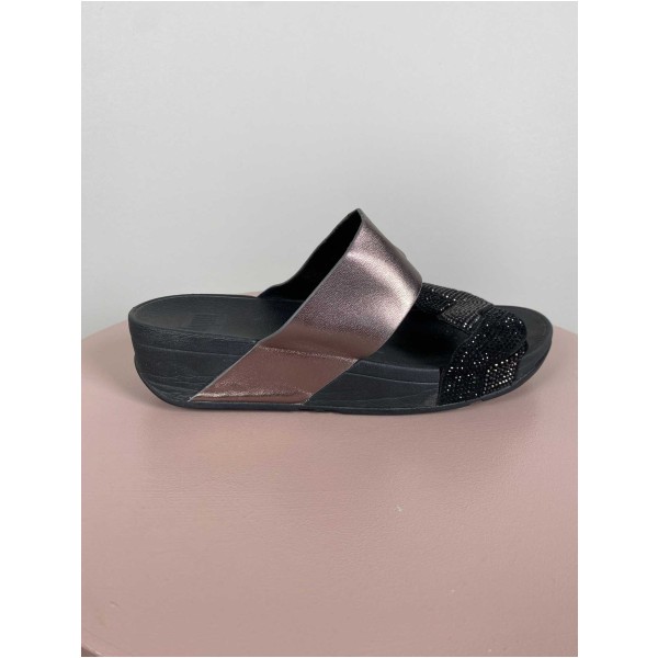 Fitflop Str. 39 <br/> Sandaler, sort med glitter.