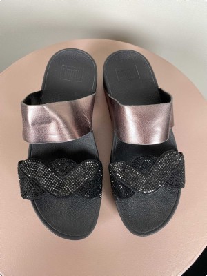 Fitflop Str. 39 <br/> Sandaler, sort med glitter.