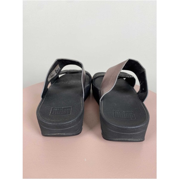 Fitflop Str. 39 <br/> Sandaler, sort med glitter. - Image 3