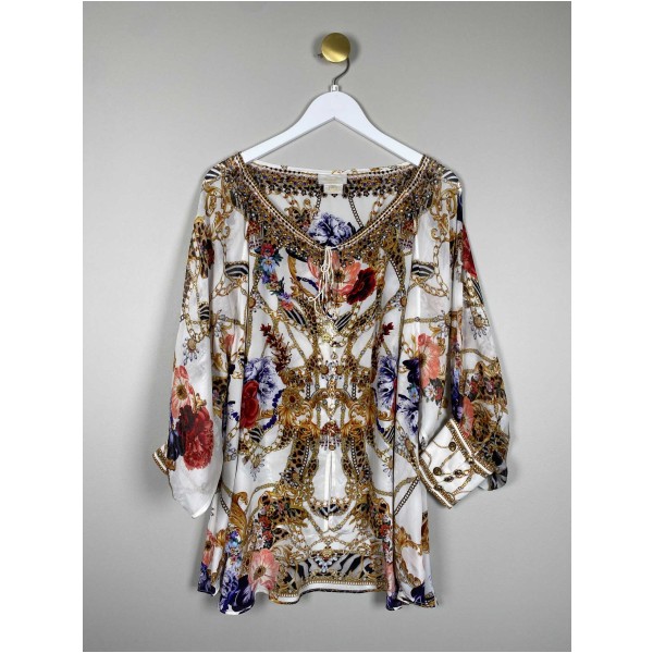 Camilla Str. S <br/> Bluse, blomstret.