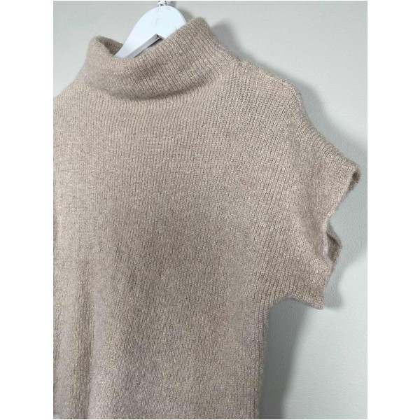 Gustav str. 34 <br/> beige strikbluse med glimmer - Image 2