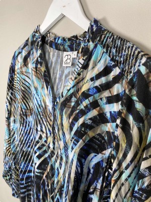 2-biz str. S <br/> mønstret bluse