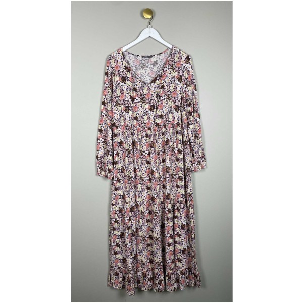 Only str. XL <br/> blomstret kjole