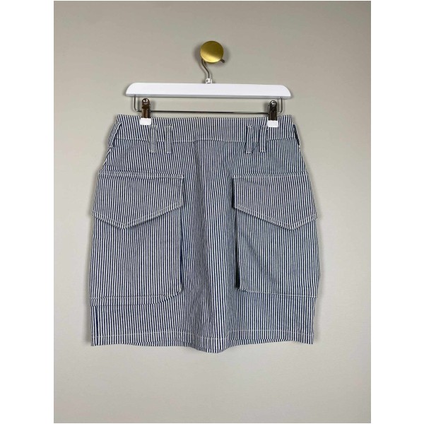 Magasin Str. M <br/>  Stribet denim nederdel.