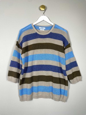 Brax Str. 38 <br/> Stribet strikbluse.