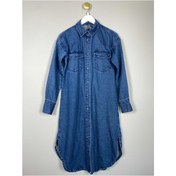 Pieces Str. XS/S <br/> Denim kjole.