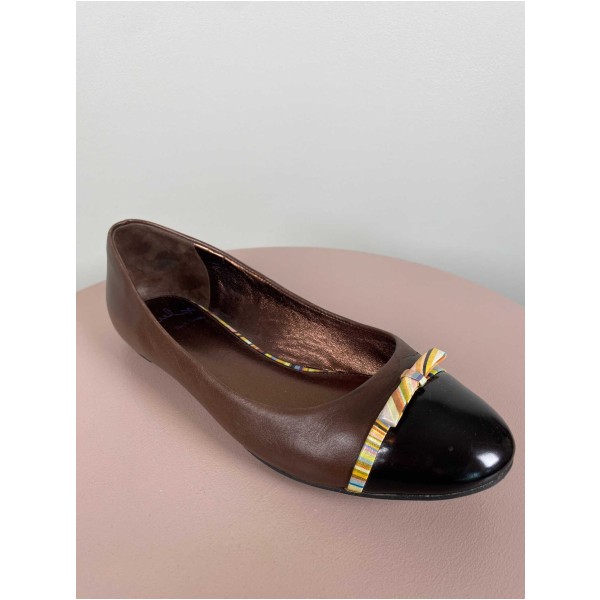 Paul Smith str. 39 <br/> brune ballerinaer med sløjfe