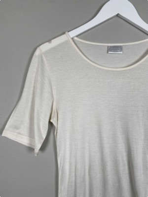 Lady Avenue Str. S <br/> T-shirt, råhvid.